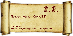 Mayerberg Rudolf névjegykártya
